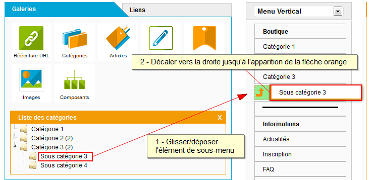 Comment ajouter un sous-menu